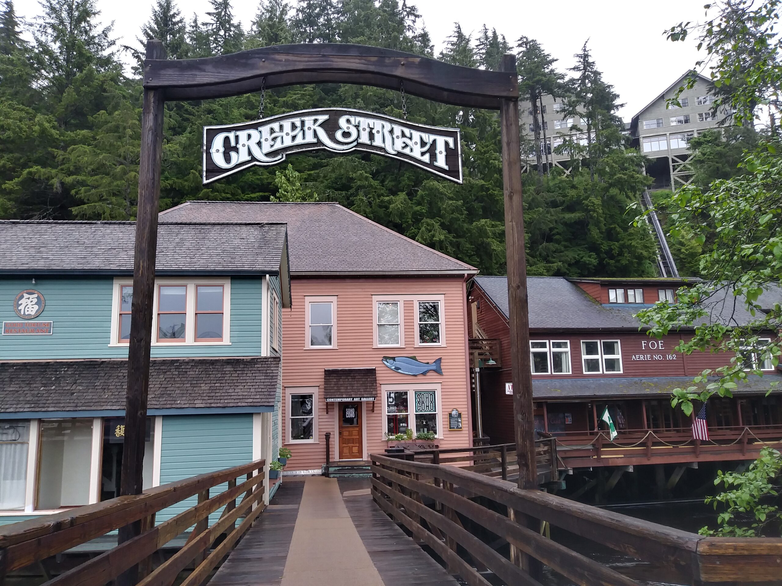 Entering Creek Street Ketchikan, Alaska